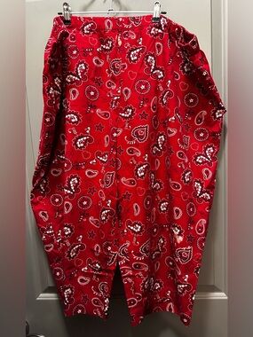 Liz & Me Size 2X (22/24) Cotton Elastic Waist Bandana Print Capris EUC